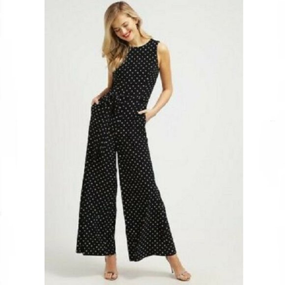 Lauren Ralph Lauren Pants - Ralph Lauren Belted Jumpsuit Wide Leg Polka Dot